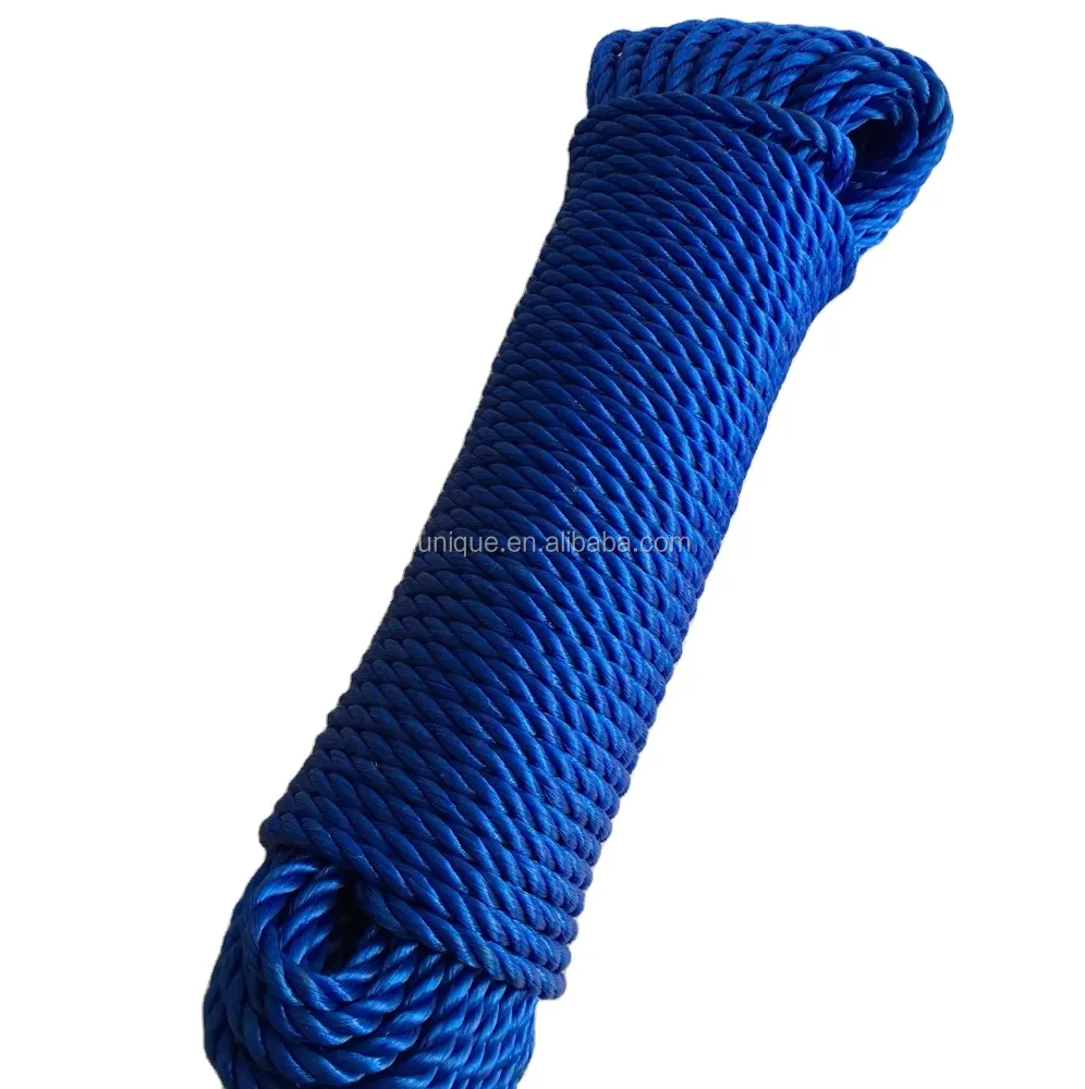 Prezzo economico 6mm * 30m corda ritorta in polipropilene blu, corda di Nylon