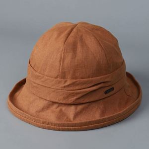 Sombrero de Pescador de Lino de Alta Calidad para Mujer, Estilo Japonés, Plegable, Tipo Bucket - Product Image 1