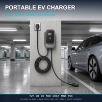 Câble de recharge portable pour véhicules électriques IEC 62752, certifié TUV CE UKCA, type 2, écran LCD, étanche IP67, 4 m, TPU, prise UK AU EU