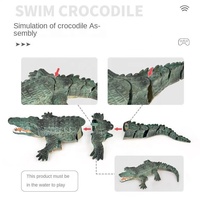 AiJH Jouet de Piscine Bateau Gator Télécommandé Étanche à l'Eau Natation Alligator Électrique Étanche Jouets Animaux RC