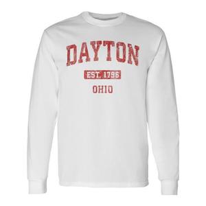 Dayton Ohio Est 1796 T-shirt a maniche lunghe Abbigliamento sportivo vintage atletico - Product Image 1