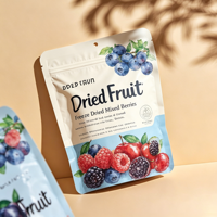 Op maat bedrukte, biologisch afbreekbare, zeefdruk bedrukte, food grade plastic ziplock zakken voor gedroogd fruit en groenten, herbruikbaar met ritssluiting