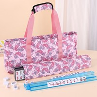 Sac de Mahjong Américain MuZheng Personnalisé Unisexe – Trousse de Voyage Grande Capacité en Polyester Portable avec Sensation Premium