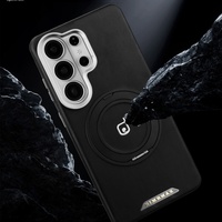 Étui de téléphone en cuir PU magnétique de qualité supérieure pour Samsung S26 S23 S24 Ultra S25 Plus avec protection à 360° °   Support rotatif pour anneau de fixation avec coque de protection