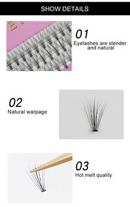 Pestañas DIY 10D 20D 30D 40D, Extensiones de Pestañas Individuales en Racimo Preformadas de 0.07 0.10MM - Product Image 5