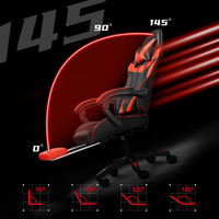 Chaise de jeu ergonomique RGB LED avec haut-parleurs en cuir PU, chaise de bureau de haute qualité pour gamer