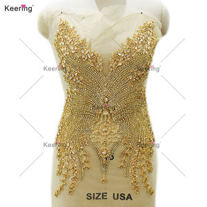 WDP-624 Keering in Stock prodotti fatti a mano <span class=keywords><strong>pietra</strong></span> <span class=keywords><strong>con</strong></span> ricamo fiore di cristallo da sposa strass Applique per indumento - Product Image 4