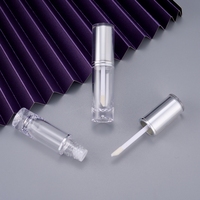Vente chaude : Tubes à gloss transparents ronds, fabrication directe, logo personnalisé, tubes à gloss injectables, bouteilles en plastique de forme ronde