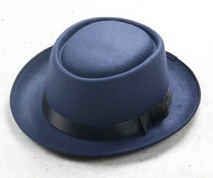 Wholesale Hot Sale Unisex Classic Wide Brim Fedora <b>Hat</b> With Band Round <b>Flat</b> Top Felt Fedora <b>Hats</b> for Men - Product Image 6