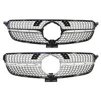 Rejilla Frontal de Radiador Estilo Diamante para Mercedes Benz Clase GLE W166 2016-2019 Negro/Plateado