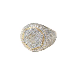 Bague Chevalière Hexagone de Luxe Entièrement Glacé Diamants Moissanite VVS de Haute Qualité Certifié Micro Pave Normes GRA - Product Image 1