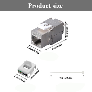 ZOERAX 1 pièce Connecteur Keystone Cat6a Cat7 <span class=keywords><strong>RJ45</strong></span> STP sans outil en alliage de zinc, module adaptateur <span class=keywords><strong>coupleur</strong></span> pour câble de 22 à 26 AWG - Product Image 2
