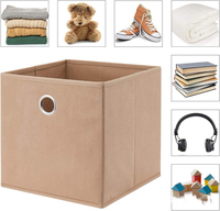 Boîte de rangement recouverte de tissu grande capacité 31*31*31 cm boîtes de rangement pliantes pratiques de conception de rectangle pliable