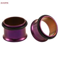 Evorte Vente en gros 0g 1G 316L Acier chirurgical Anneau de piercing de base pour oreille, tunnel, dilatateur d'oreille, plaqué or 18 carats