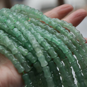 Perles de bambou en aventurine naturelle 6x12mm pour la fabrication de bijoux - Product Image 4