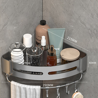 Étagère d'angle murale adhésive sans perçage pour douche, idéale pour hôtels et cuisines, design moderne, en aluminium durable pour salle de bain