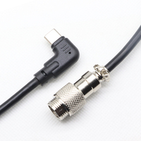 Maßgefertigtes M12 6-Pin-Stecker-auf-USB-Typ-C-3.0-Kabel mit 90-Grad-Winkel, M12 4-Pin 5-Pin 6-Pin 8-Pin Steckerkabel