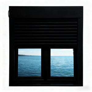 Ventana Moderna de Aluminio Negro con Persiana Enrollable y Contraventana de Seguridad, Diseño de Ventana Enrollable Eléctrica - Product Image 4