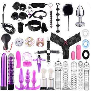37 Stks/set Luxe Paar Cosplay Slave Seksspeeltjes Vibrators Handboeien Ring Anale Plug Chinese Bdsm Bondage Beperkingen Set - Product Image 3
