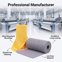 Rollo de Paño de Limpieza de Microfibra de Secado Rápido, Reutilizable, 180 g/m², en Envoltura de Plástico, para Lavado de Autos, Cocina y Uso Doméstico