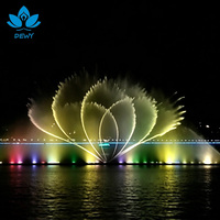 Fontaine d'eau SS304 avec jets de ventilateur LED multicolores programmables, installation facile pour projets de tourisme fluvial