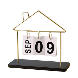 Calendario de escritorio perpetuo de metal con diseño de casa pequeña de Mystic Arts, decoración para el hogar y el dormitorio, regalo - Product Image 5