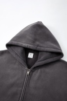 Nouveau style Sweat à capuche zippé effet soleil délavé, coupe ample et épaisse, style streetwear, effet délavé à l'acide, vintage et vieilli, avec logo personnalisé