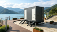 Remorque WC publique mobile préfabriquée, toilettes portables extérieures pour sites touristiques, événements et chantiers de construction
