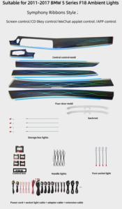 Style de <span class=keywords><strong>ruban</strong></span> adapté pour BMW série 5 F10 F11 F18 2010-2017 mise à niveau <span class=keywords><strong>voiture</strong></span> lumière ambiante symphonie <span class=keywords><strong>LED</strong></span> accessoires de garniture intérieure - Product Image 2