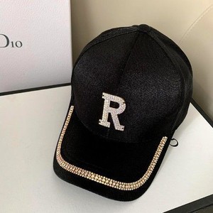 Hua Liyu <b>Baseball</b> <b>Cap</b> Adjustable Cotton Rhinestone R Design Women's Duckbill Hat Stylish Commute - Product Image 3