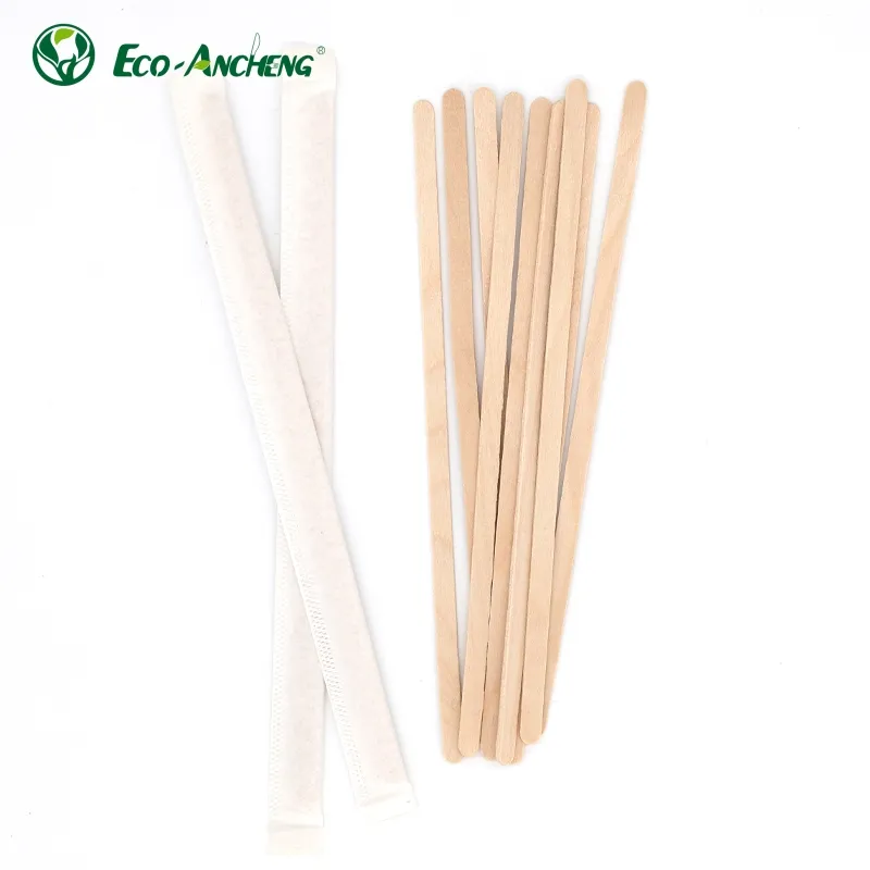 Hochwertige lebensmittelqualität Bambus hölzerner Tee-/Kaffee-Sticks Rührgeräte, umweltfreundliche gewickelte Getränk-Rührgeräte