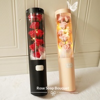 Cadeau de la Saint-Valentin pour petite amie, bouquet de fleurs éternelles, rose de simulation haut de gamme, savon en forme de fleur, boîte cadeau, seau à câlins