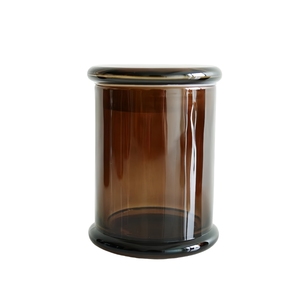 Pot à bougie en verre ambre Elite 8oz vide avec couvercle plat pour <span class=keywords><strong>les</strong></span> dérapages à la maison - Product Image 1