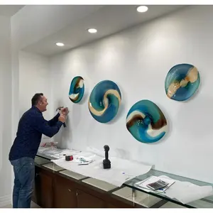 Modern Art Glass Wall Decor Flor Murano Escultura De Parede Romântico Quarto Decorações De Parede