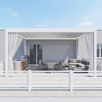 Fabricant de pergolas sur mesure, pergola bioclimatique en aluminium avec éclairage LED 4x3 pour la réparation de la maison, la conception paysagère, les bâtiments de jardin