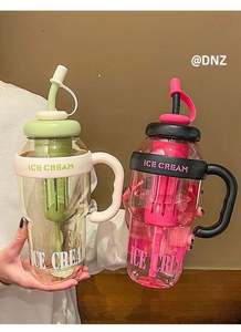 1200ml Wholesale 40oz <b>Reusable</b> Customize Plastic Tumbler <b>Cup</b> <b>with</b> Straw and Handle and Infuser,Plastic Water Bottle - Product Image 1