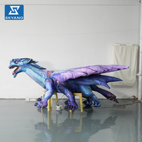 Modèle de dinosaure à ailes violettes gonflable personnalisé pour exposition en plein air au parc jurassique, publicité commerciale, décoration
