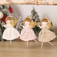 Pendentifs de Noël multicolores en peluche, figurines d'anges, décorations pour sapin de Noël, fournitures de fête, cadeaux de festival, ornements suspendus