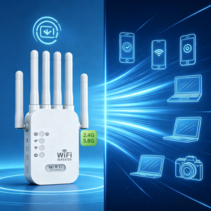 Répéteur WiFi sans fil intérieur/extérieur 300 Mbps Amplificateur WiFi 1200 Mbps 5 GHz 2,4 GHz IP 4G 3G pour la maison avec port Ethernet - Product Image 2