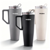 Thermos isotherme à double paroi en acier inoxydable de grande capacité, 1100 ml, avec couvercle en Tritan anti-fuite, sans BPA, pour les voyages