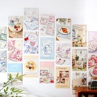 Mr.Paper Carton blanc premium style Ins, cartes postales illustrées, décoration murale esthétique, coin lecture, artisanat DIY pour la maison