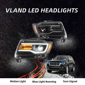 Lampu Depan LED VLAND 35W 12V 2011-2013 Grand Cherokee Generasi ke-4 WK2 Animasi Dinamis Lampu Siang Biru Sein Sequential Baru - Product Image 2