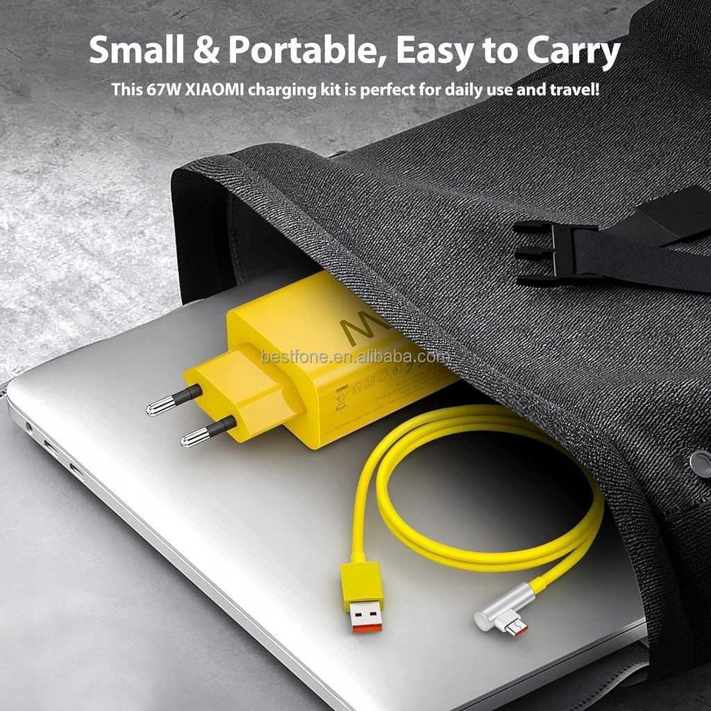 Chargeur Rapide Xiaomi 67W Avec Câble USB-C 1m - Compatible Redmi Note 13/12 Pro, Mi 13/14, Poco X6, Protection Surcharge