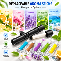 Diffuseur d'air frais pour voiture, mini clip de ventilation noir exclusif, parfum naturel, appareil d'aromathérapie moderne monté sur la voiture