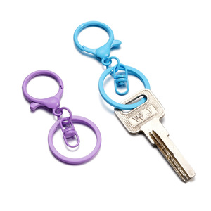 Plastic <b>Key</b> <b>Chain</b> Ring Alloy Plated Round DIY Jewelry Accessory Light Weight Multi Color Set - Product Image 2