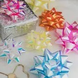 Custom Logo Colorful Star <b>Bow</b> Ribbons High Tenacity Polyester Material Glitter Printed Decorative <b>Bows</b> for <b>Gift</b> Packaging & DIY - Product Image 5