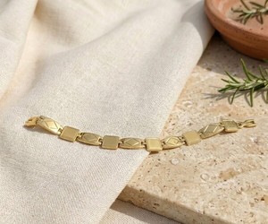 Gold Plated <b>Men</b> Link Chain Bracelet Copper Brass Fashion Jewelry Classic Luxury Wrist Accessory for Business Casual - Product Image 5