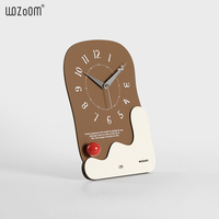 WOZOOM, decoración de madera, reloj de péndulo de mesa, reloj de péndulo de Arte de escritorio, reloj de viento crema, decoración de muebles interiores