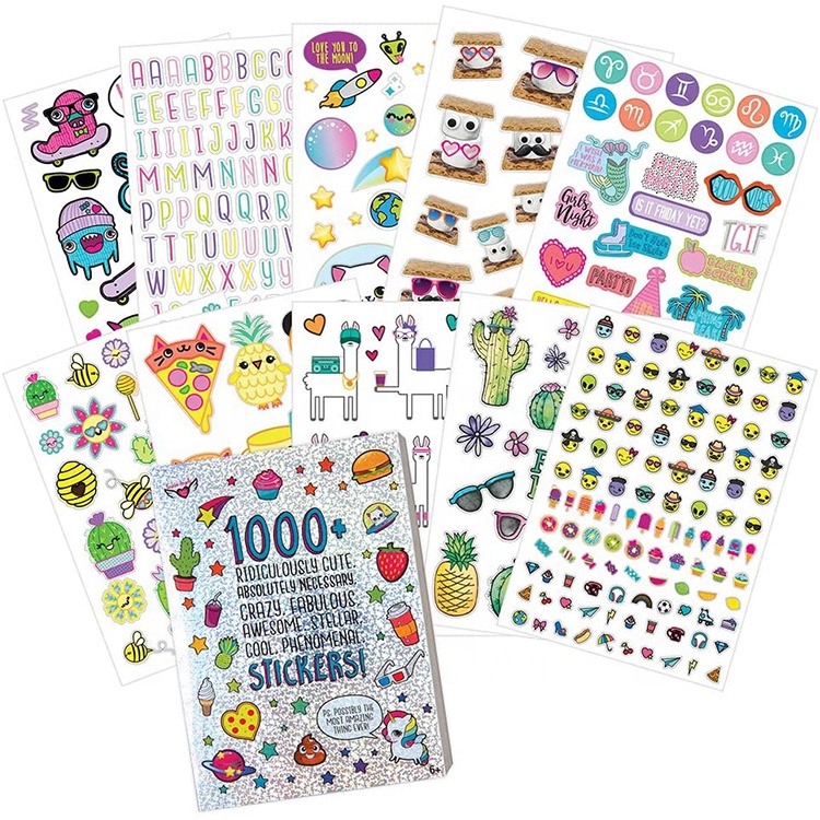 High Quality Multiple Themes Decorating Personalize Ridiculously Cute Sticker Book For Kids