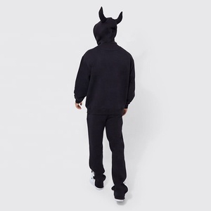 Felpa <span class=keywords><strong>con</strong></span> cappuccio <span class=keywords><strong>con</strong></span> stampa personalizzata su richiesta <span class=keywords><strong>con</strong></span> cappuccio da uomo <span class=keywords><strong>con</strong></span> Zip e cappuccio nero <span class=keywords><strong>con</strong></span> <span class=keywords><strong>corna</strong></span> - Product Image 2